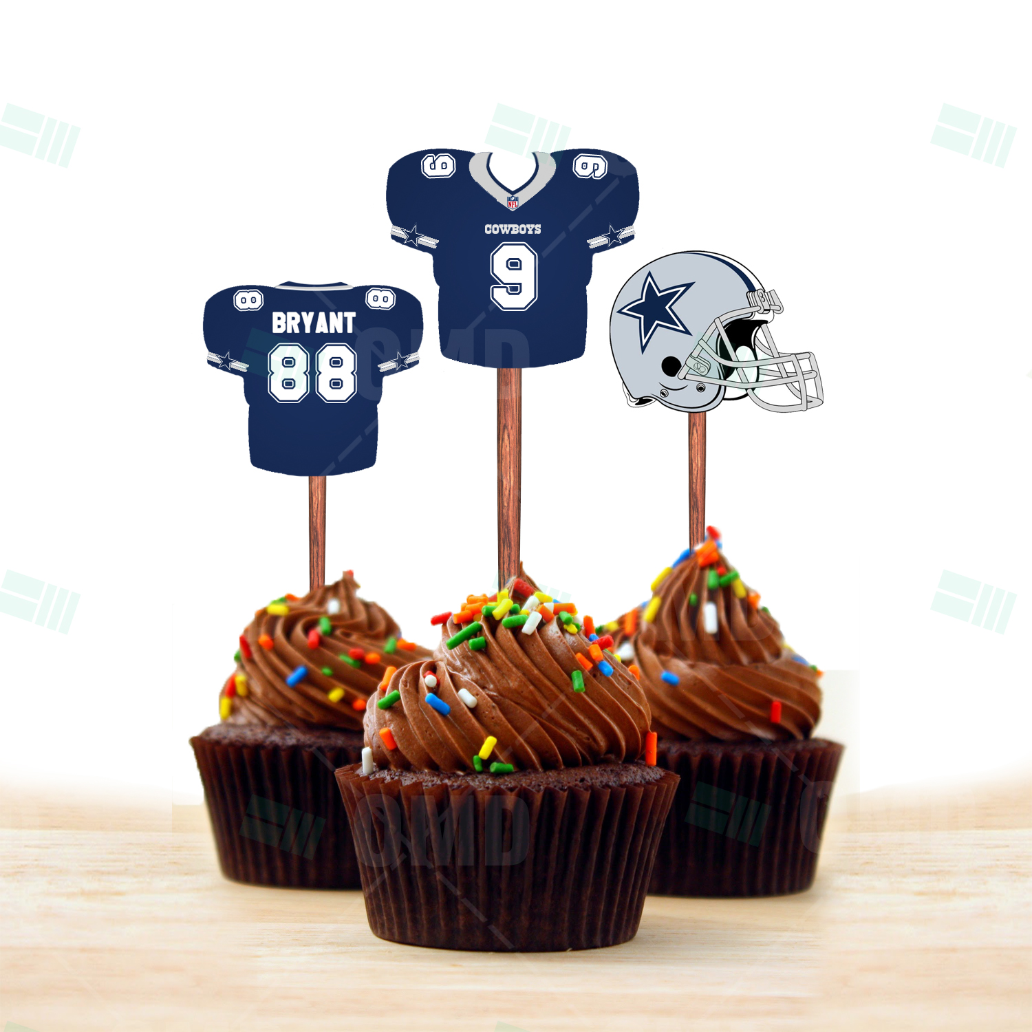 Dallas Cowboys Cupcake Toppers