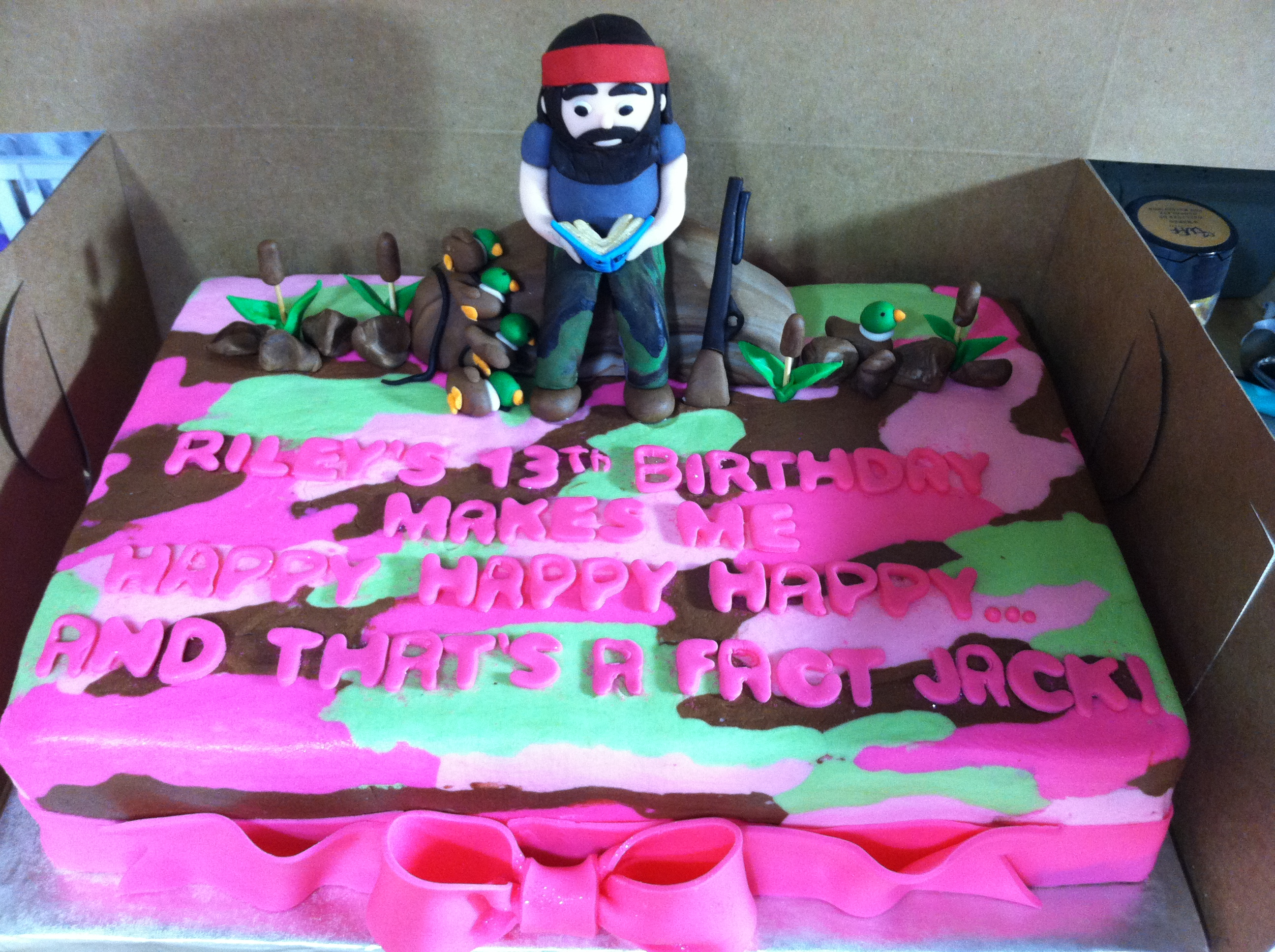 Duck Dynasty Pink Camo Birthday Cake