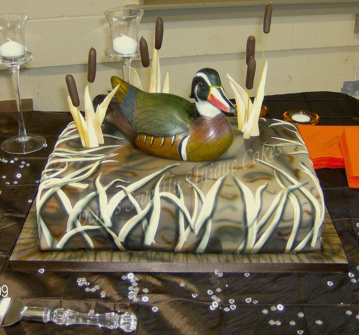 Duck Hunting Camo Cake