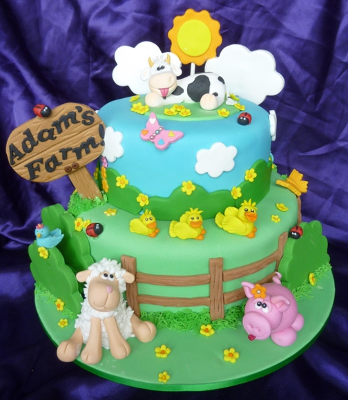 Farm Animals Birthday Cake