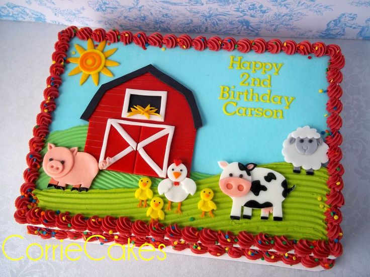 Farm Birthday Sheet Cake Farm Birthday Sheet Cake