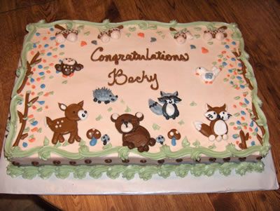 Forest Friends Baby Shower Cake