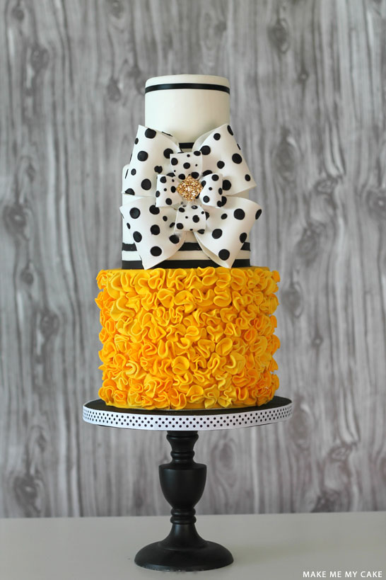 Gold Black and White Polka Dot Cakes