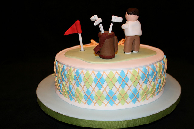 Golf Themed Fondant Birthday Cake