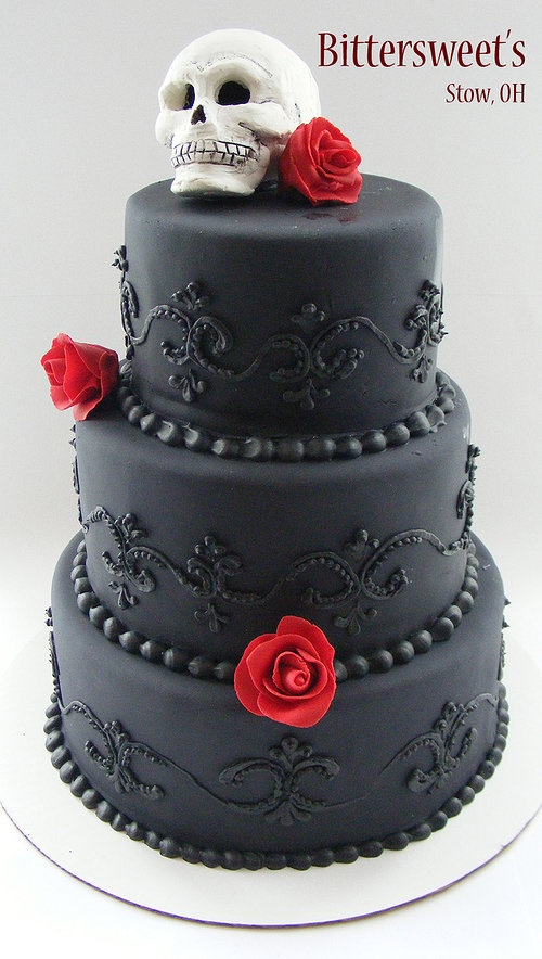 Gothic Halloween Wedding Cake