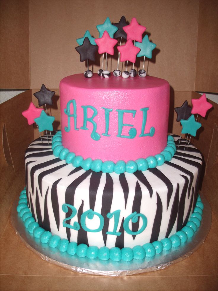 Graduation Cake in Pink and Turquoise Graduation Cake in Pink and Turquoise