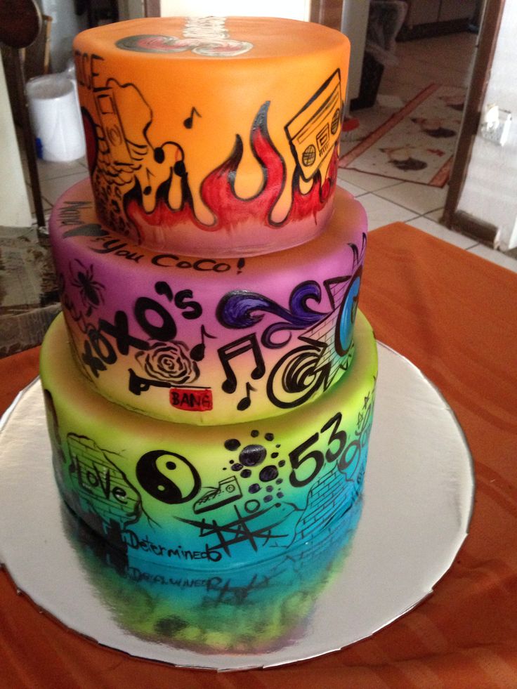 Graffiti Graduation Cake