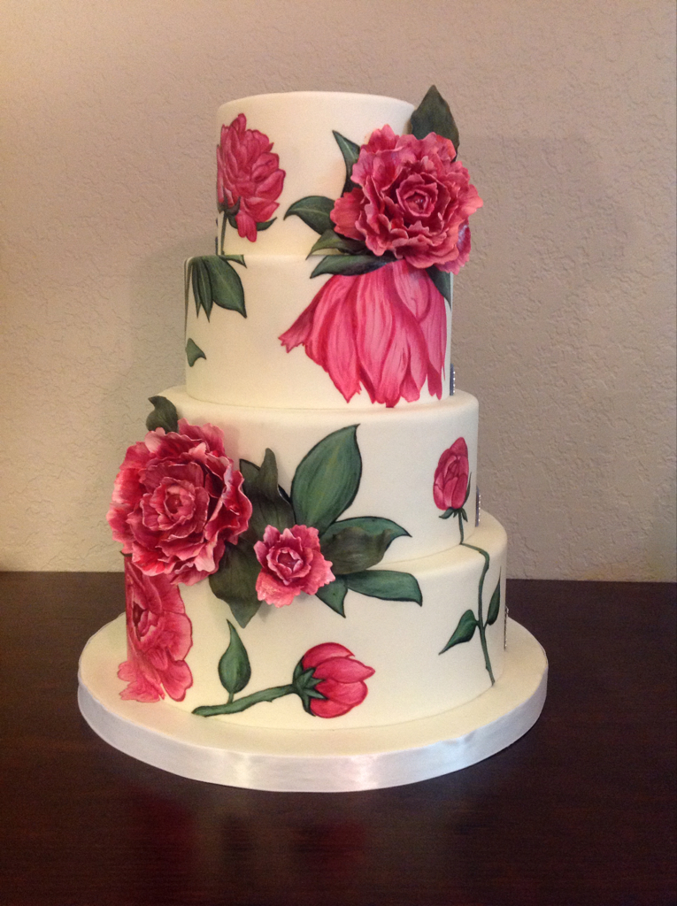 Hand Painted Fondant Cake