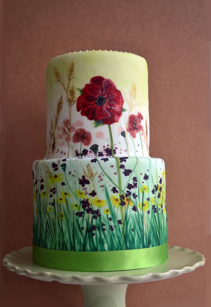 Hand Painted Wedding Cake Hand Painted Wedding Cake
