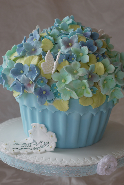 Hydrangea Cupcakes Flower Pot