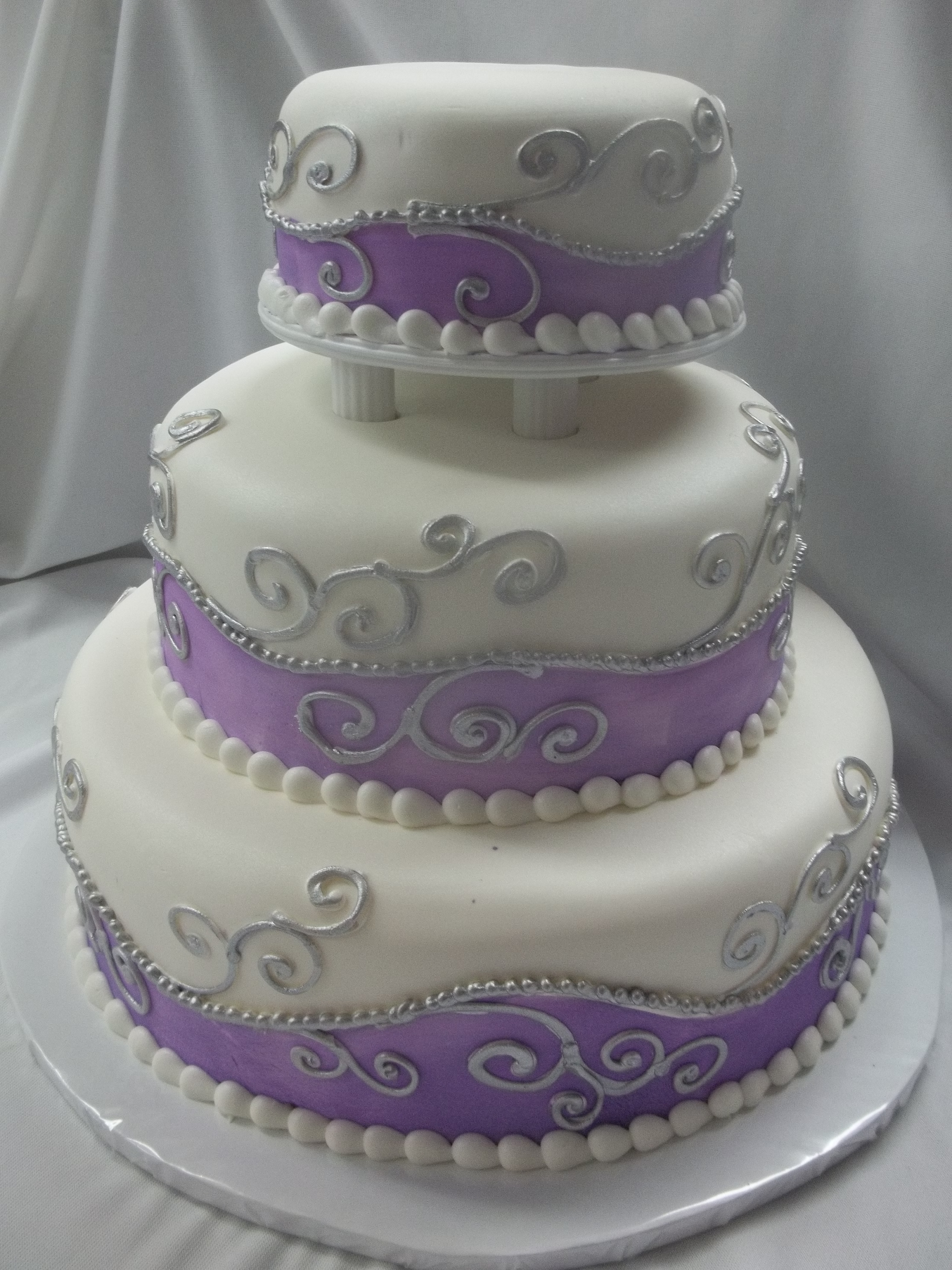 Lavender and Silver Wedding Cake