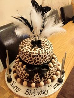 Leopard Print 2 Tier Cake