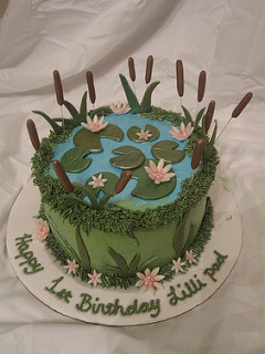 Lily Pad and Frog Cake