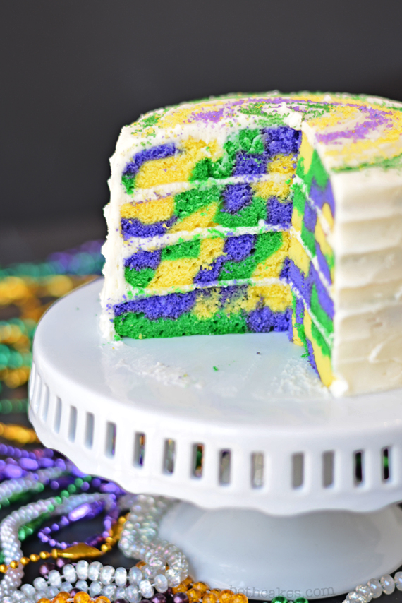 Mardi Gras Birthday Cake