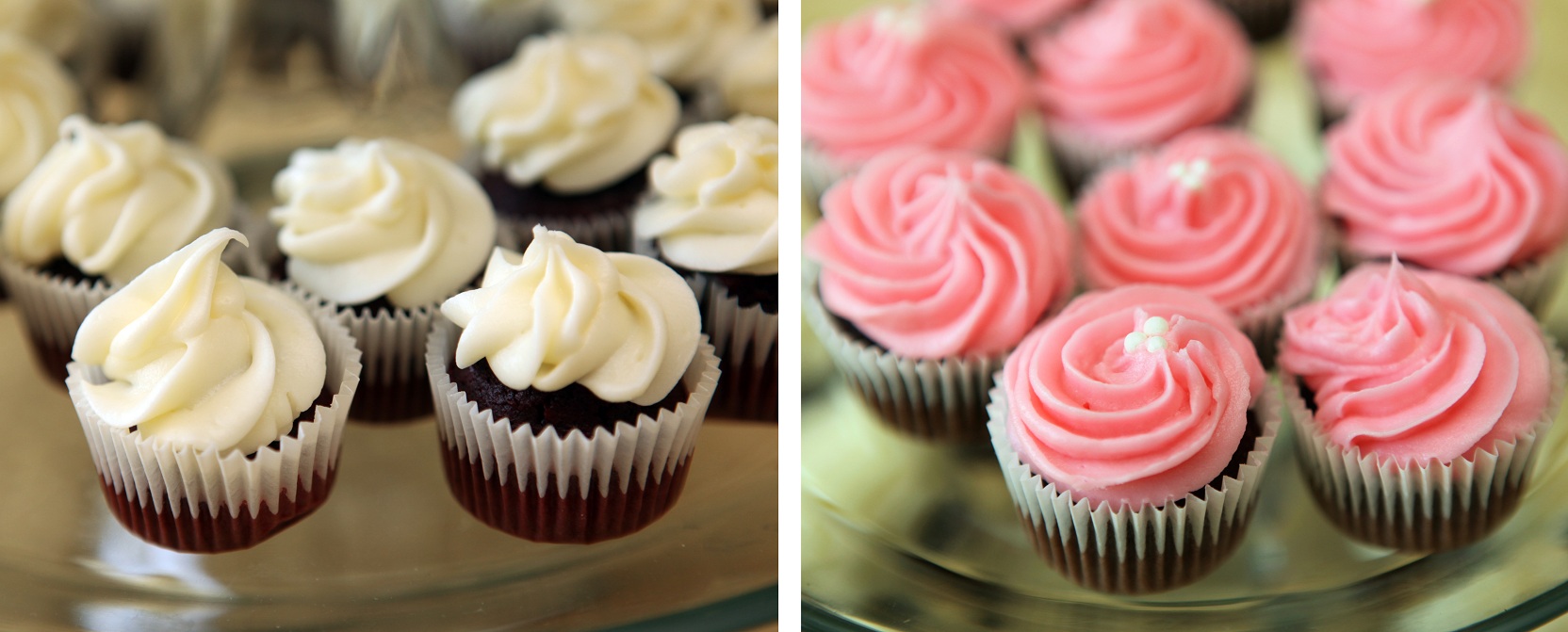 Mini Pink Cupcakes with Frosting Mini Pink Cupcakes with Frosting
