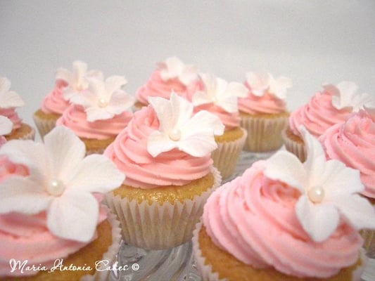 Mini Pink Cupcakes with Frosting Mini Pink Cupcakes with Frosting