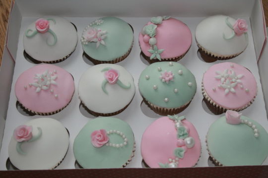 Mint Green and Pink Birthday Cake