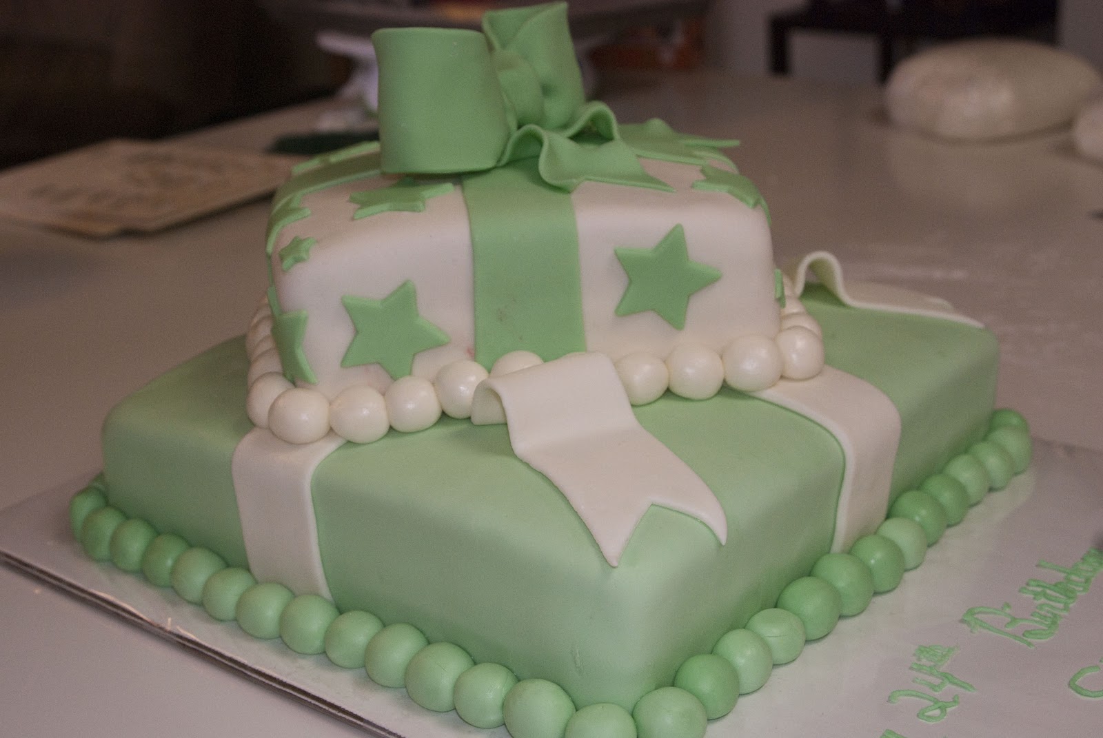 Mint Green Birthday Cake