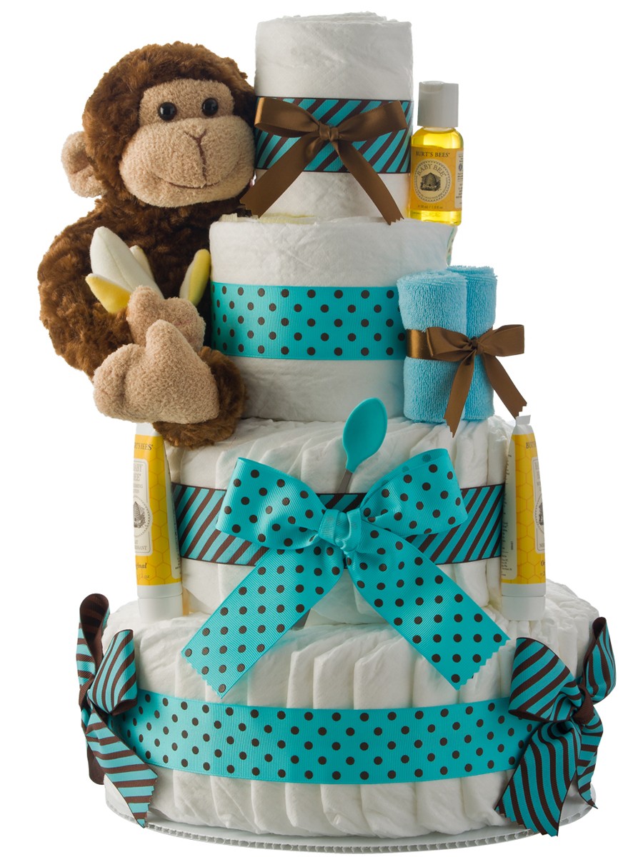 Monkey Baby Shower Diaper Cake