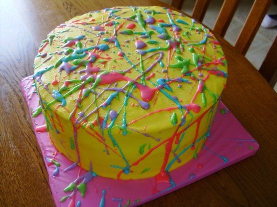 Neon Birthday Sheet Cake Ideas