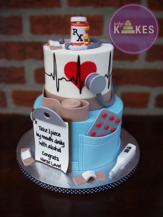 Nurse Graduation Fondant Cake