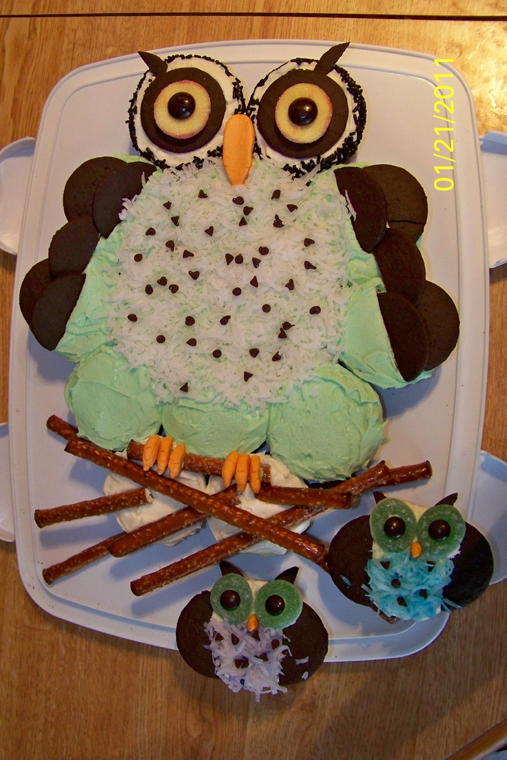 Owl Cupcake Cake