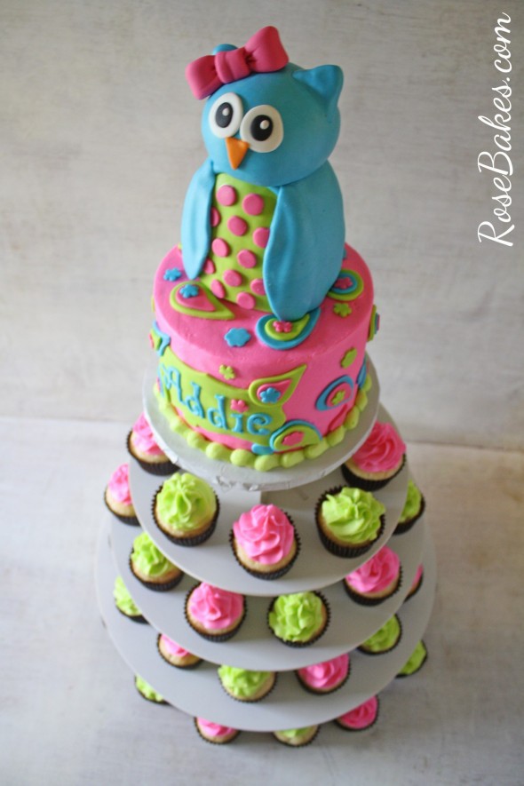 Owl Cupcake Cake