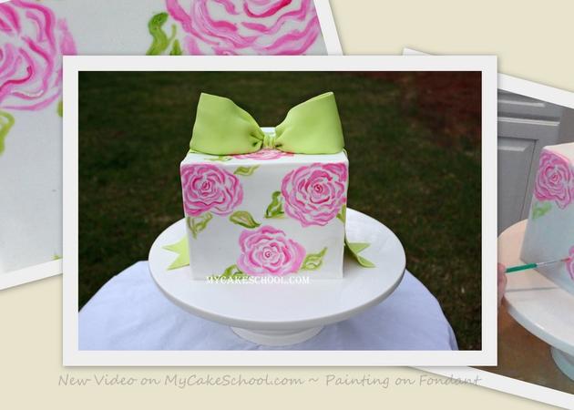 Painted Roses On Fondant