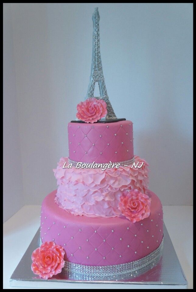 Paris Theme Birthday Cake