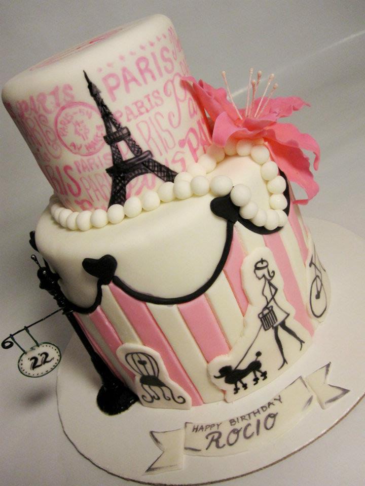 Paris Theme Cake