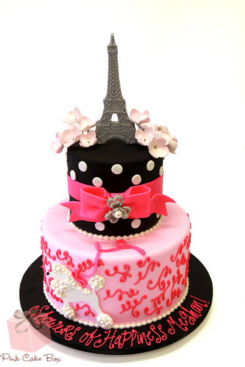 Paris Themed Birthday Cake