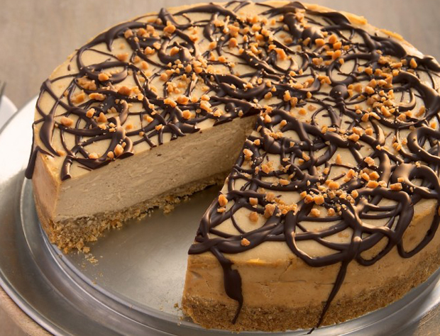 Peanut Butter Cheesecake with Pretzel Crusts