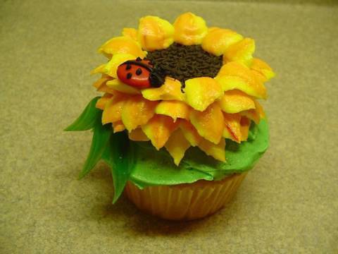 Pictures of Sunflower Cakes with Cupcakes