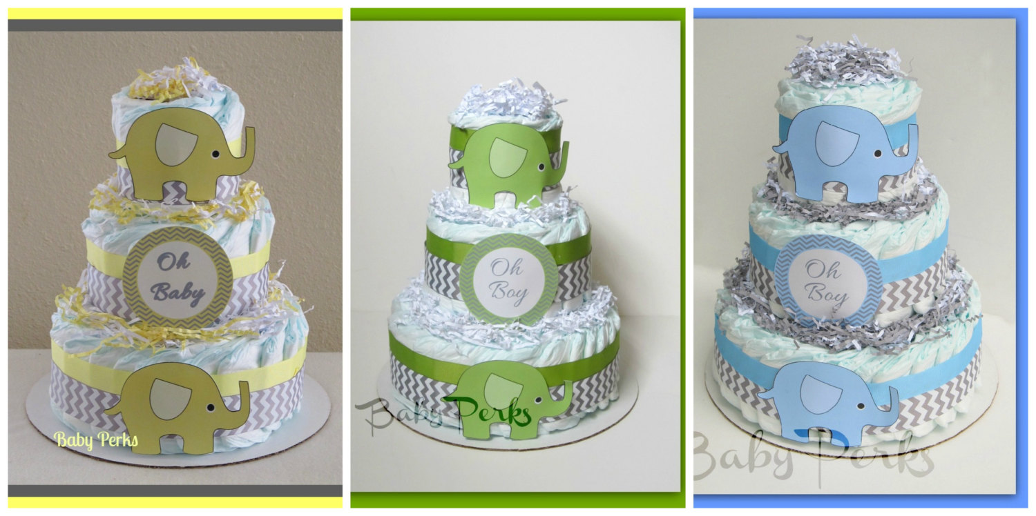 12 Green Yellow Gray Baby Shower Cakes Photo Yellow And Grey