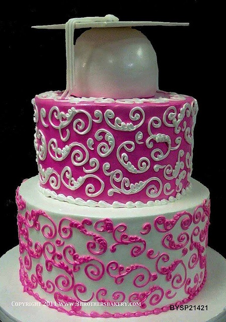 Pink and White Graduation Cake Pink and White Graduation Cake