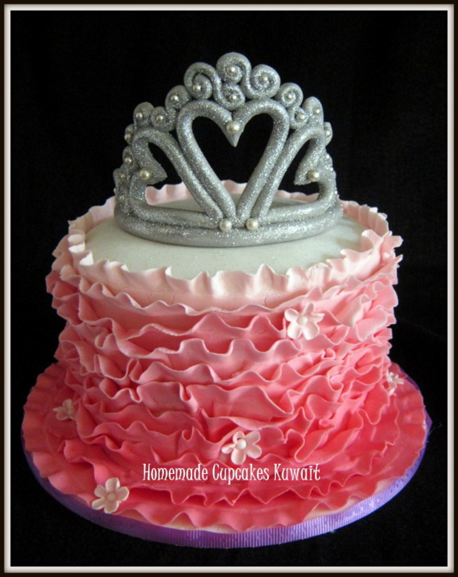 Pink Ombre Ruffle Cake Pink Ombre Ruffle Cake