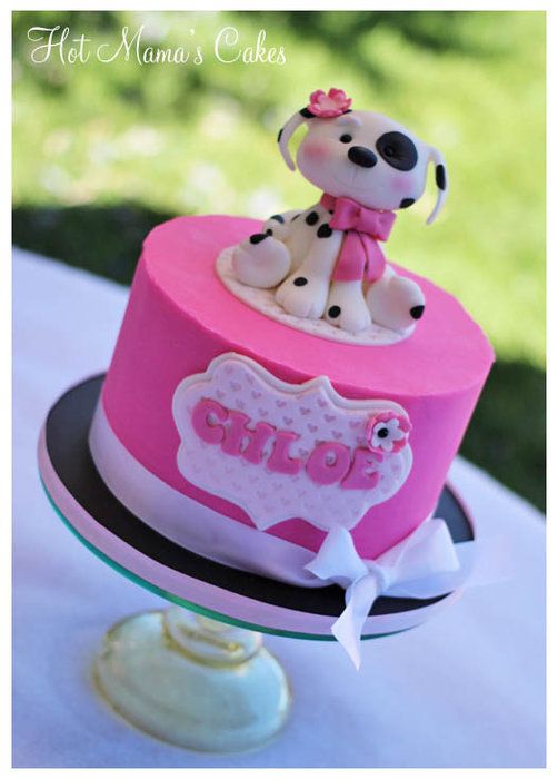 Pink Puppy Birthday Cake