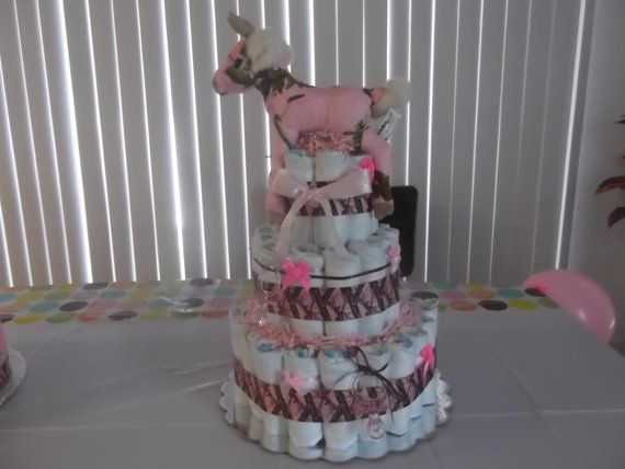 Pink Realtree Camo Diaper Cake