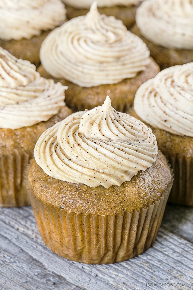 Pumpkin Spice Cupcakes with Cream Cheese