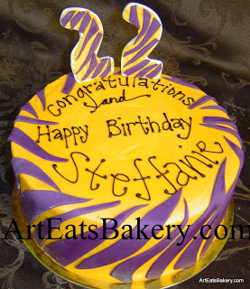 Purple and Orange Birthday Cake