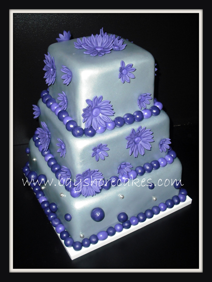 Purple and Silver Birthday Cake