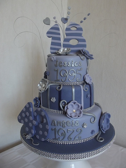 Purple and Silver Birthday Cake