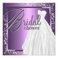 Purple Bridal Shower Invitation