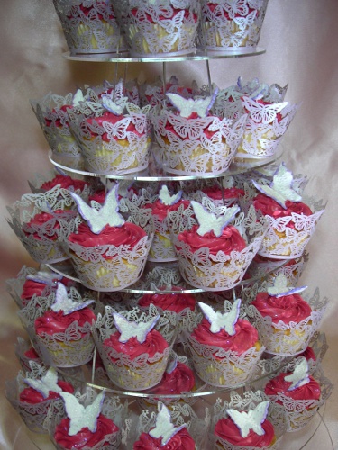 5 Photos of Butterfly Cupcake Wedding Cakes 5 Photos of Butterfly Cupcake Wedding Cakes