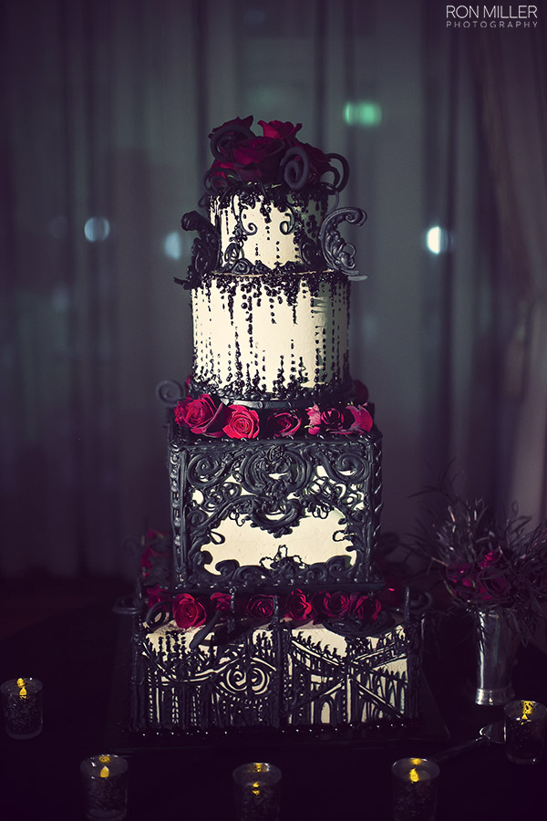 Red and Black Gothic Wedding Cake