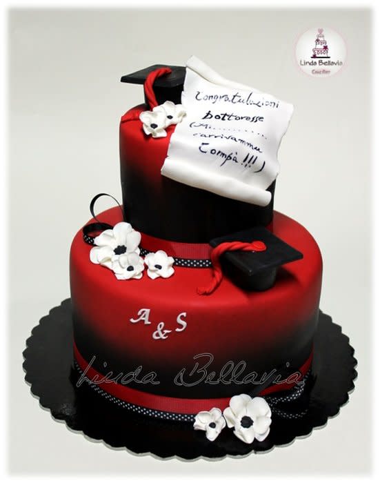 Red Graduation Cake Red Graduation Cake