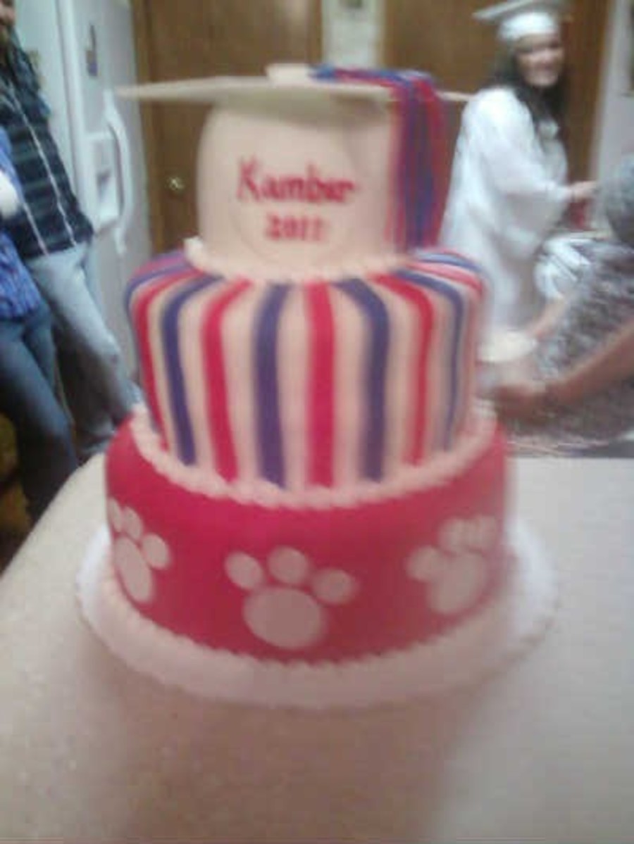 Red White and Blue Graduation Cake