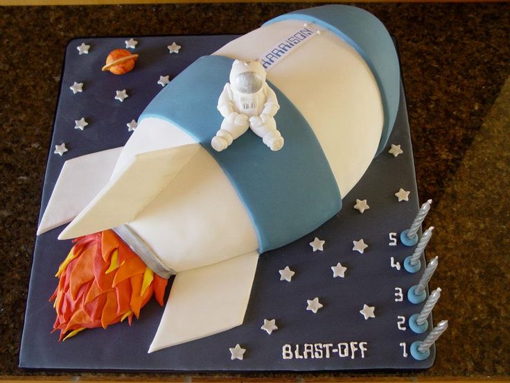 Rocket Ship Birthday Cake