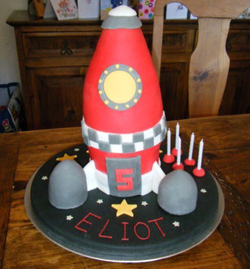 Rocket Ship Birthday Cake