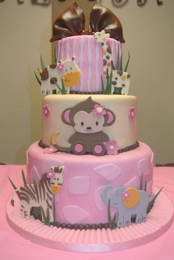Safari Baby Shower Cake Girl